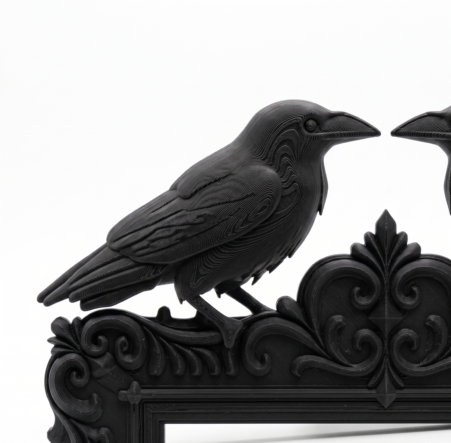 Twin Ravens Gothic Picture Frame | FDM 3D Printed | Dark Victorian Decor