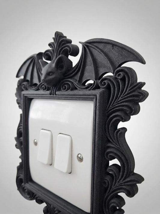 Gothic Bat light switch Surround | Frame | with bat decoration - witchy decor - dark academia