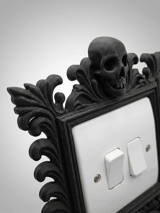 Gothic Skull & Rose Light Switch Surround / Frame (UK Standard)
