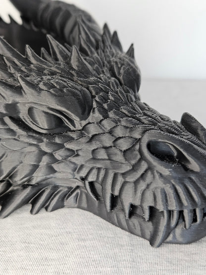 Dragon Head Container 3D Printed | Trinket Storage & Display | Gothic Fantasy Decor | Dark Academia Gift