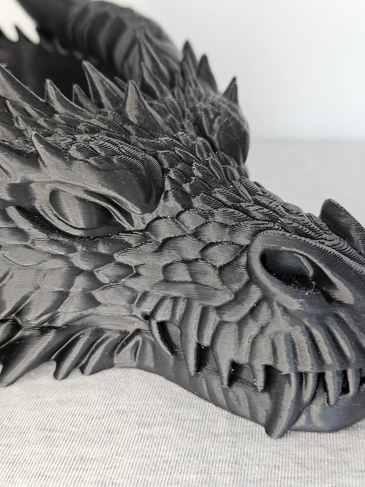 Dragon Head Container 3D Printed | Trinket Storage & Display | Gothic Fantasy Decor | Dark Academia Gift