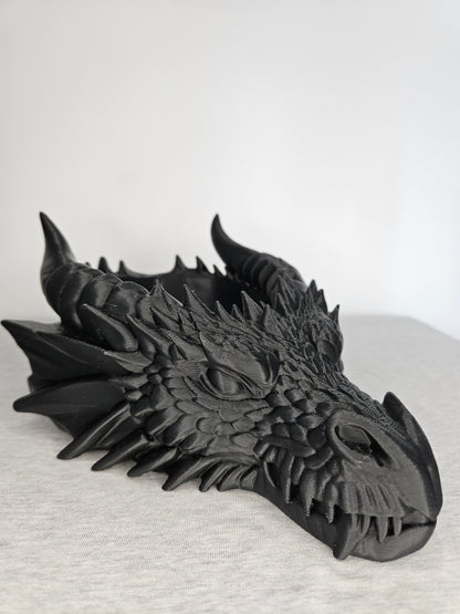 Dragon Head Container 3D Printed | Trinket Storage & Display | Gothic Fantasy Decor | Dark Academia Gift