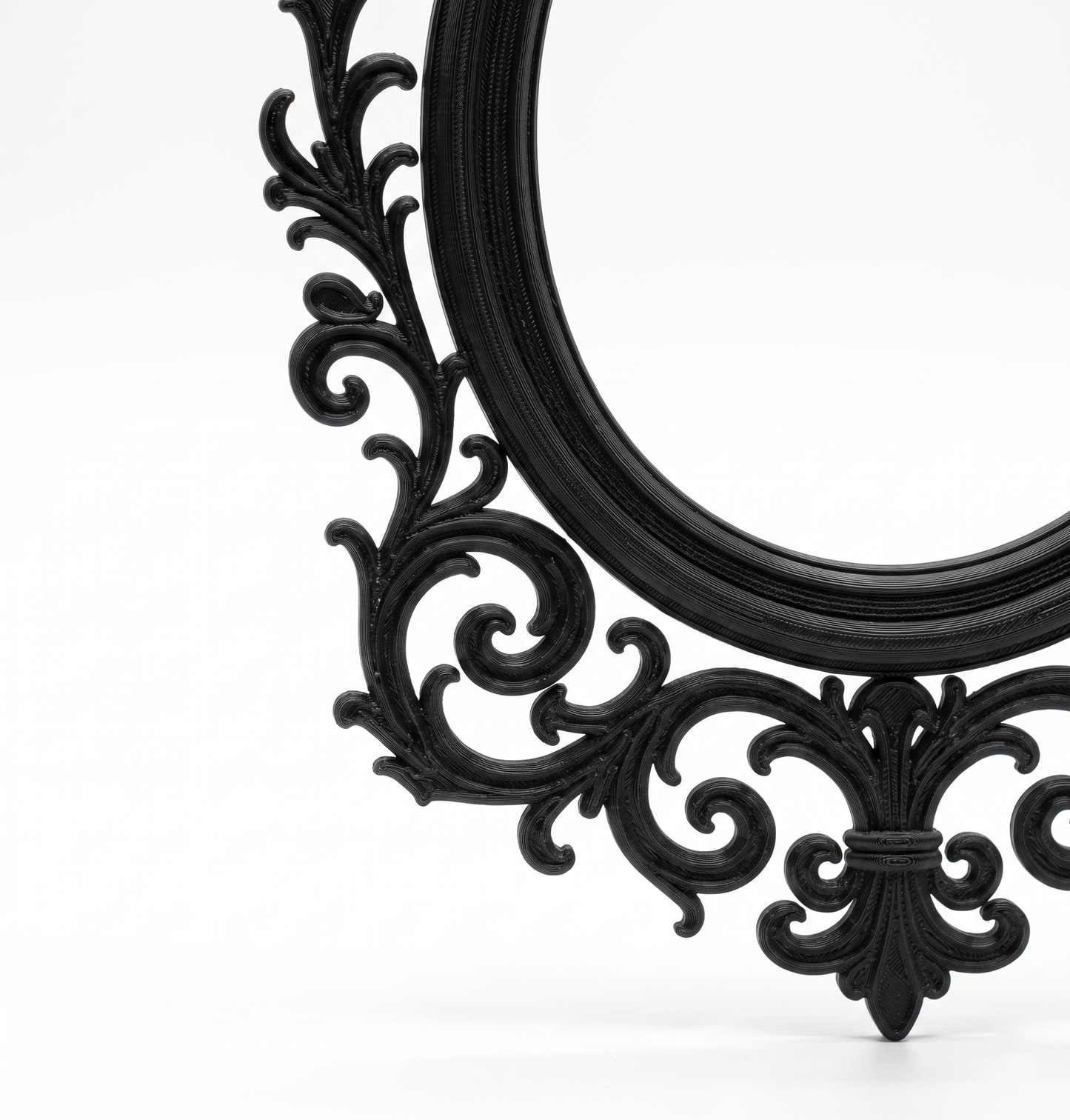 Gothic Bat Frame | 3D Printed Baroque Oval Wall Decor | Vampiric Mirror Frame