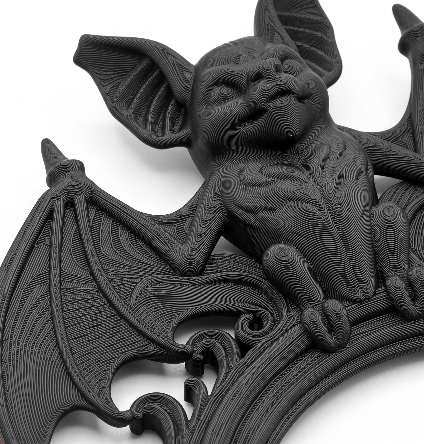 Gothic Bat Frame | 3D Printed Baroque Oval Wall Decor | Vampiric Mirror Frame