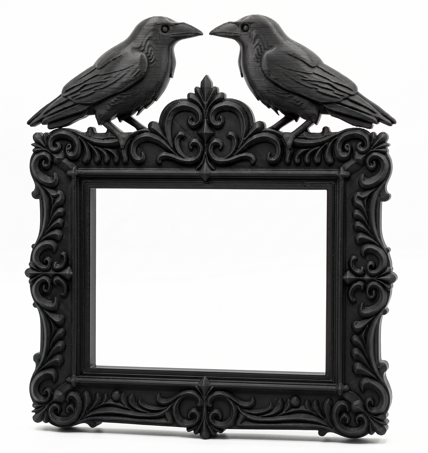 Twin Ravens Gothic Picture Frame | FDM 3D Printed | Dark Victorian Decor