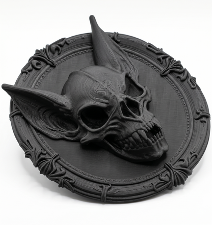 Vampiric Bat Skull Wall Plaque | Gothic Bat Decor | Dark Home Decor | Gothic Gift