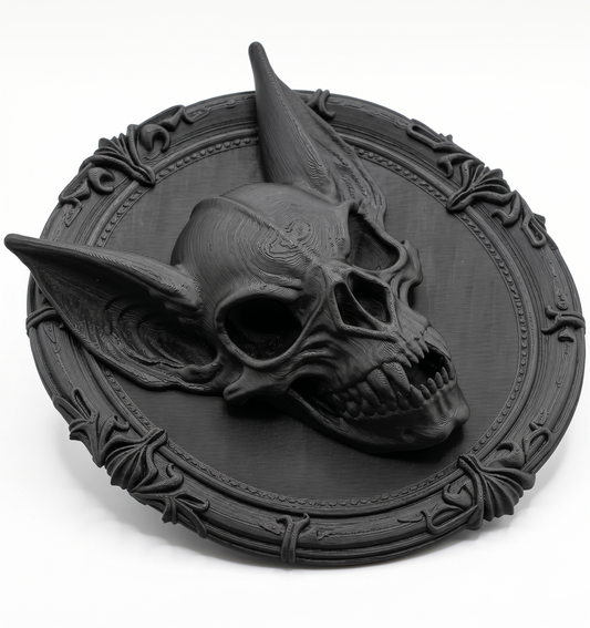 Vampiric Bat Skull Wall Plaque | Gothic Bat Decor | Dark Home Decor | Gothic Gift
