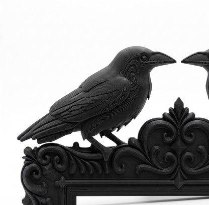 Twin Ravens Gothic Picture Frame | FDM 3D Printed | Dark Victorian Decor