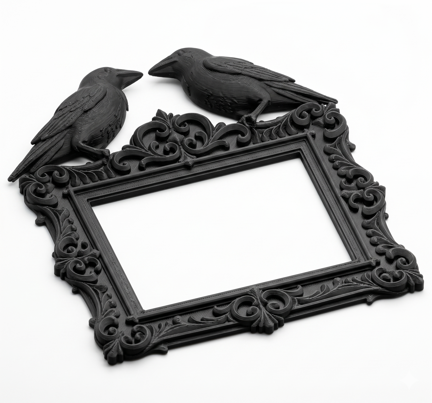 Twin Ravens Gothic Picture Frame | FDM 3D Printed | Dark Victorian Decor