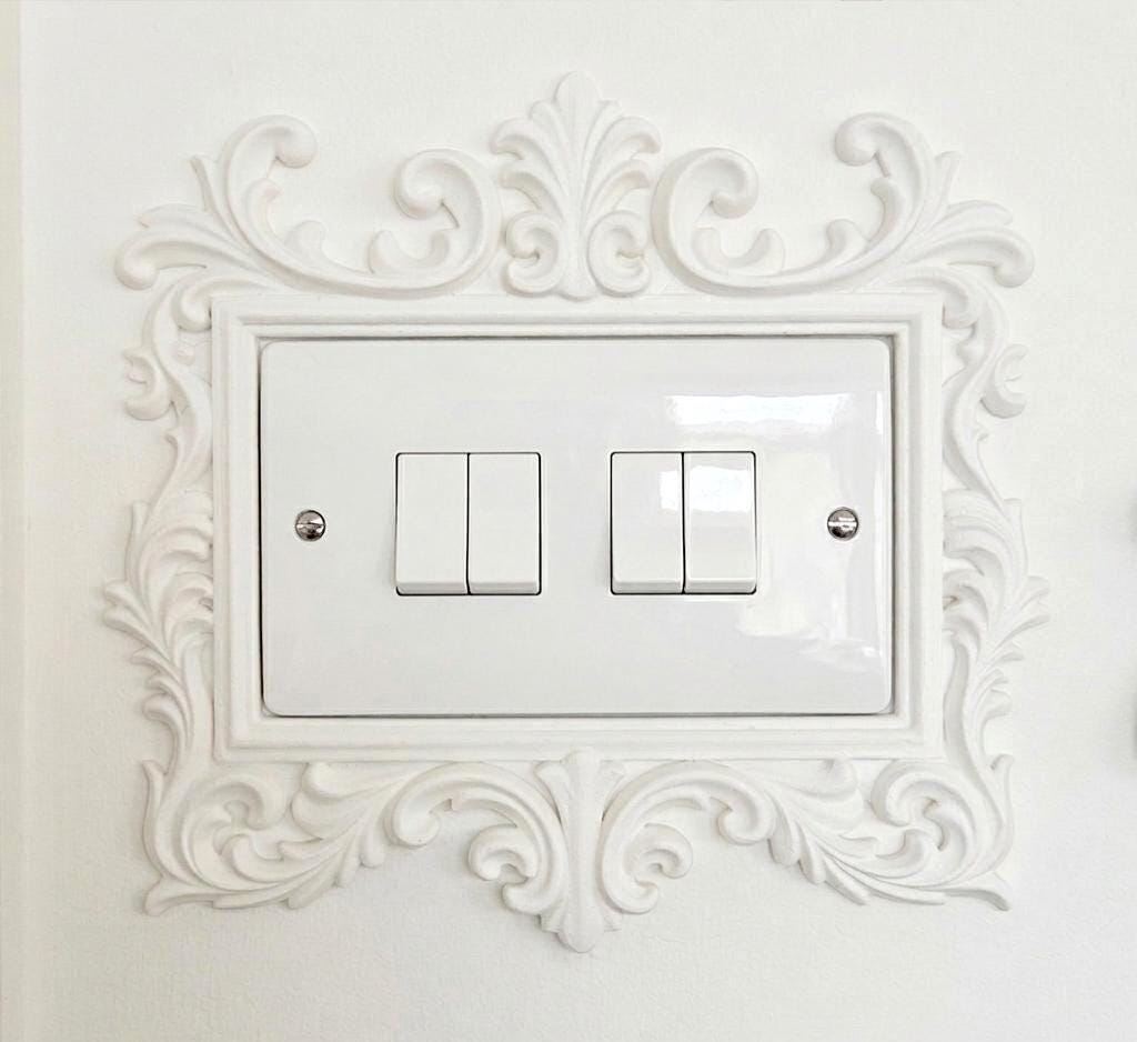 Victorian Elegance - 3D Printed Ornamental 4 gang Light Switch Surround | Frame