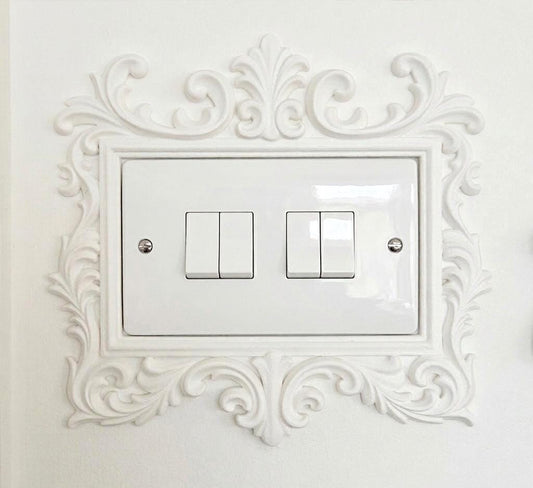 Victorian Elegance - 3D Printed Ornamental 4 gang Light Switch Surround | Frame