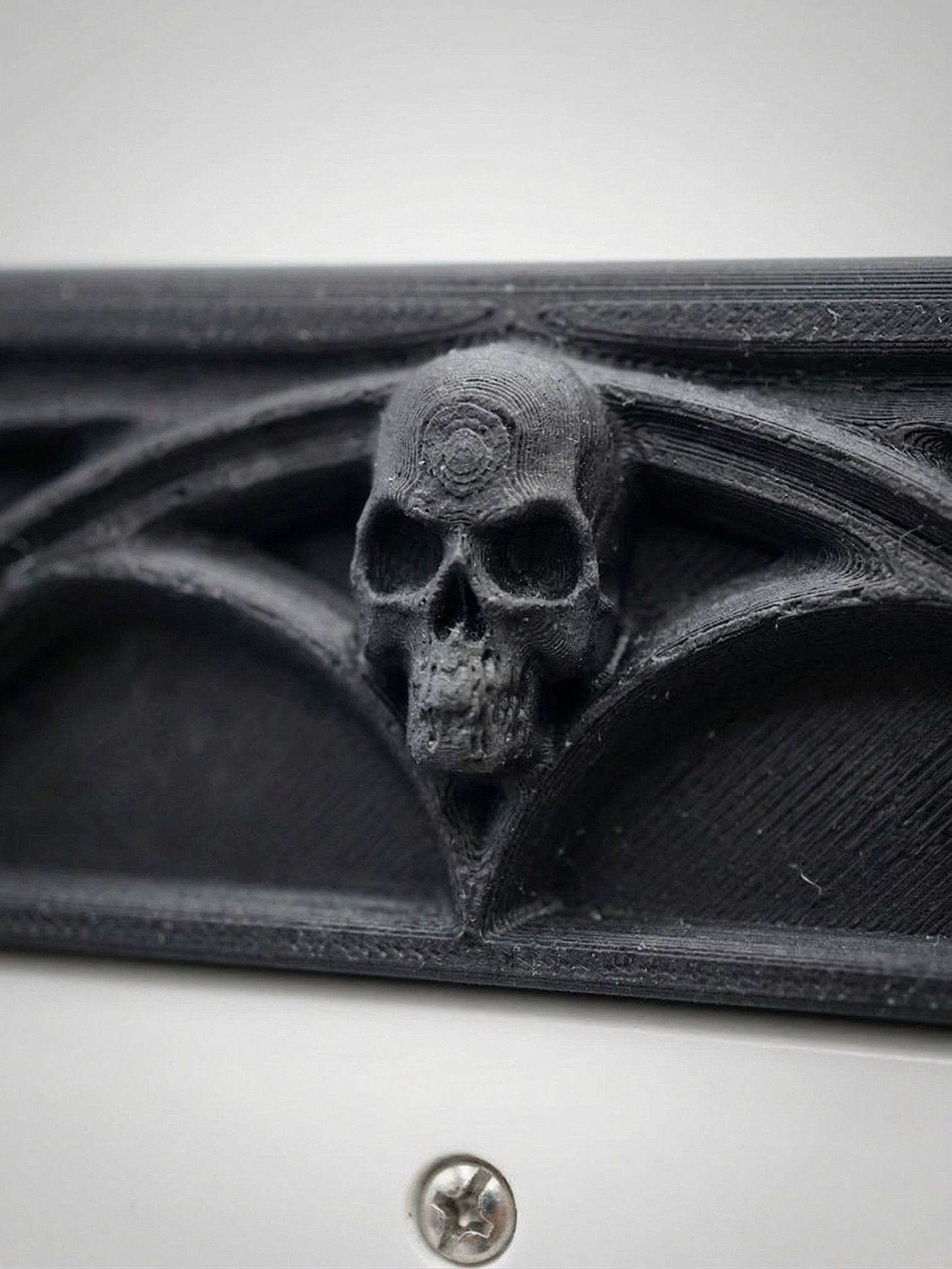 Occult Gothic Light Switch Surround | Frame | 3D Printed Dark Academia Wall Art black silver