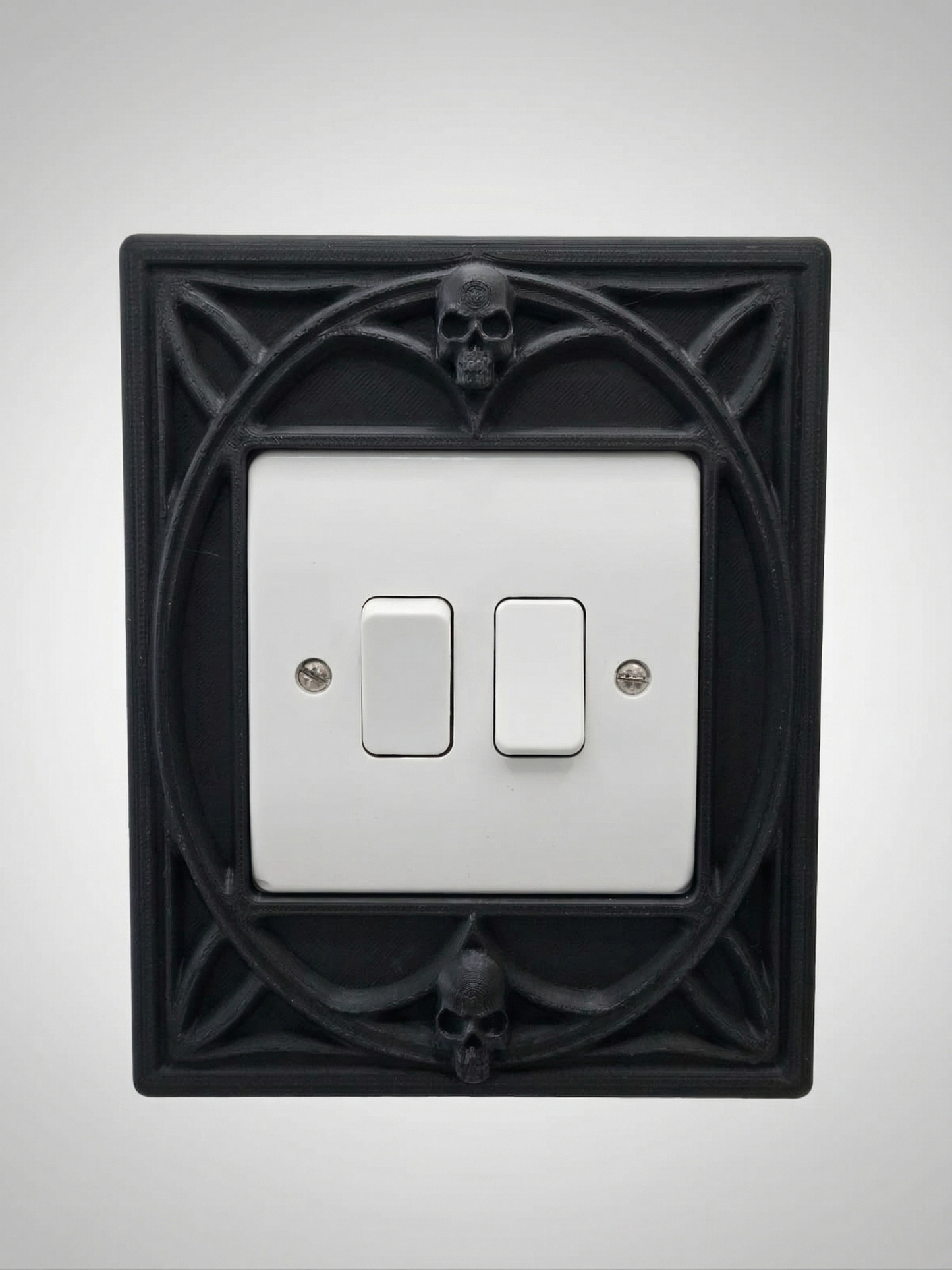 Occult Gothic Light Switch Surround | Frame | 3D Printed Dark Academia Wall Art black silver