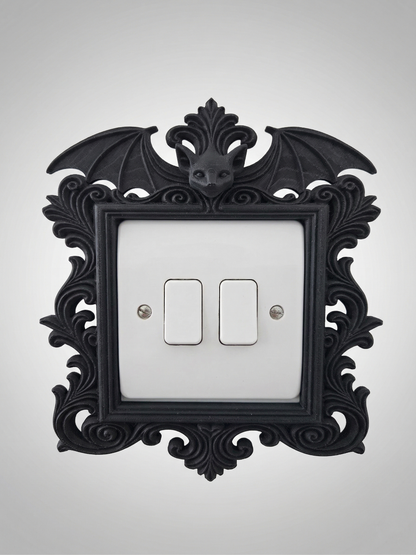 Gothic Bat light switch Surround | Frame | with bat decoration - witchy decor - dark academia