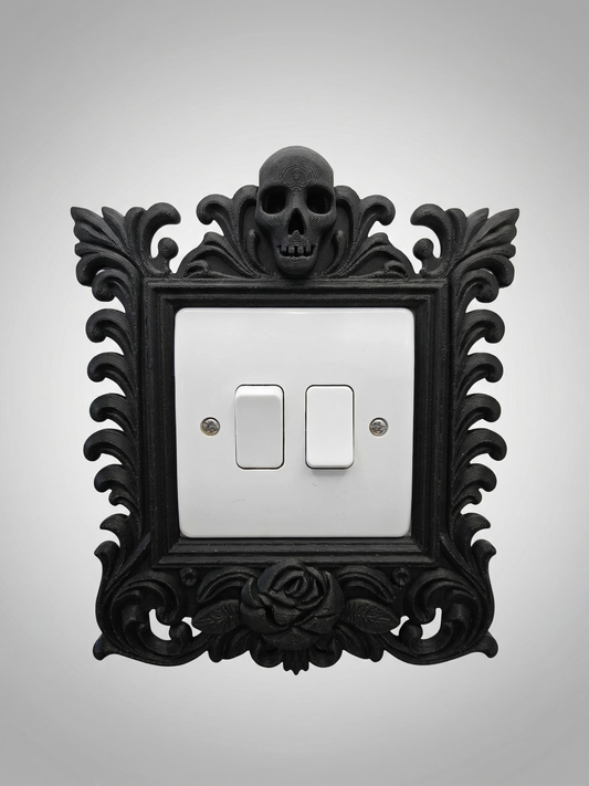 Gothic Skull & Rose Light Switch Surround / Frame (UK Standard)