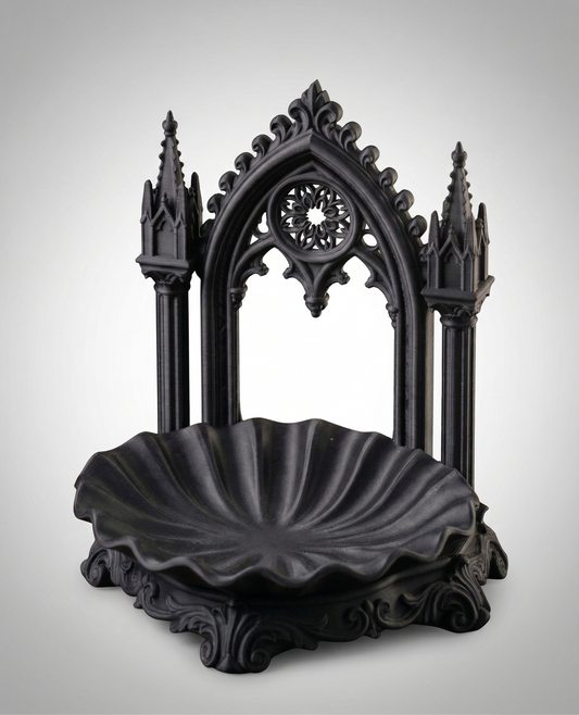 Gothic Rose Window Ring Dish 3D Printed | Cathedral Jewelry Tray | Dark Academia Decor | Gothic Gift