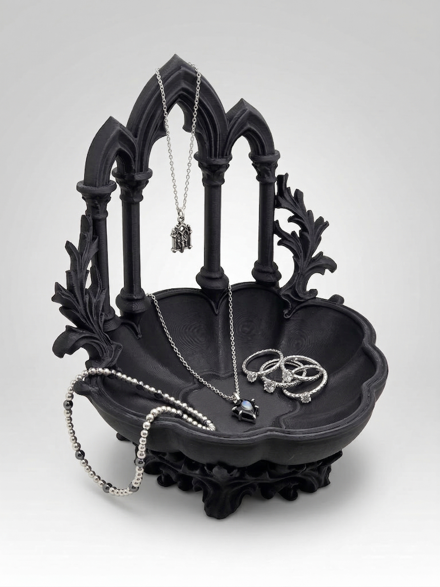 Gothic Cathedral Jewelry Dish 3D Printed | Colonnade Bowl | Dark Academia Altar Decor | Gothic Gift