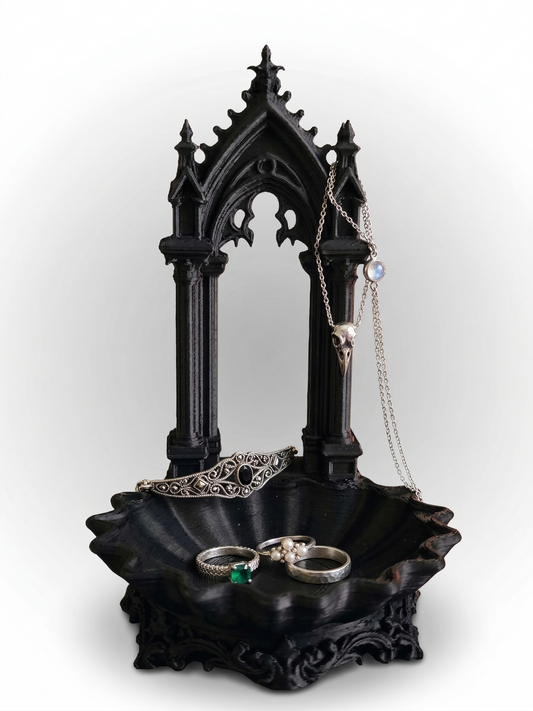 Gothic Cathedral Ring Dish 3D Printed | Dark Academia Jewelry Tray | Gothic Home Decor Gift | Ring Holder