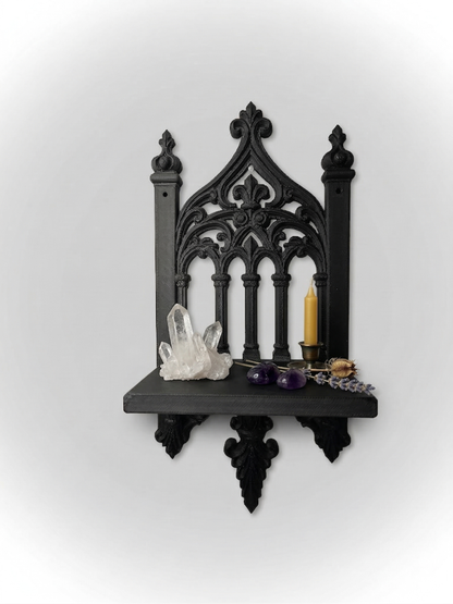 Gothic Cathedral Wall Display Shelf - Witchy Home Decor - Dark Academia Display
